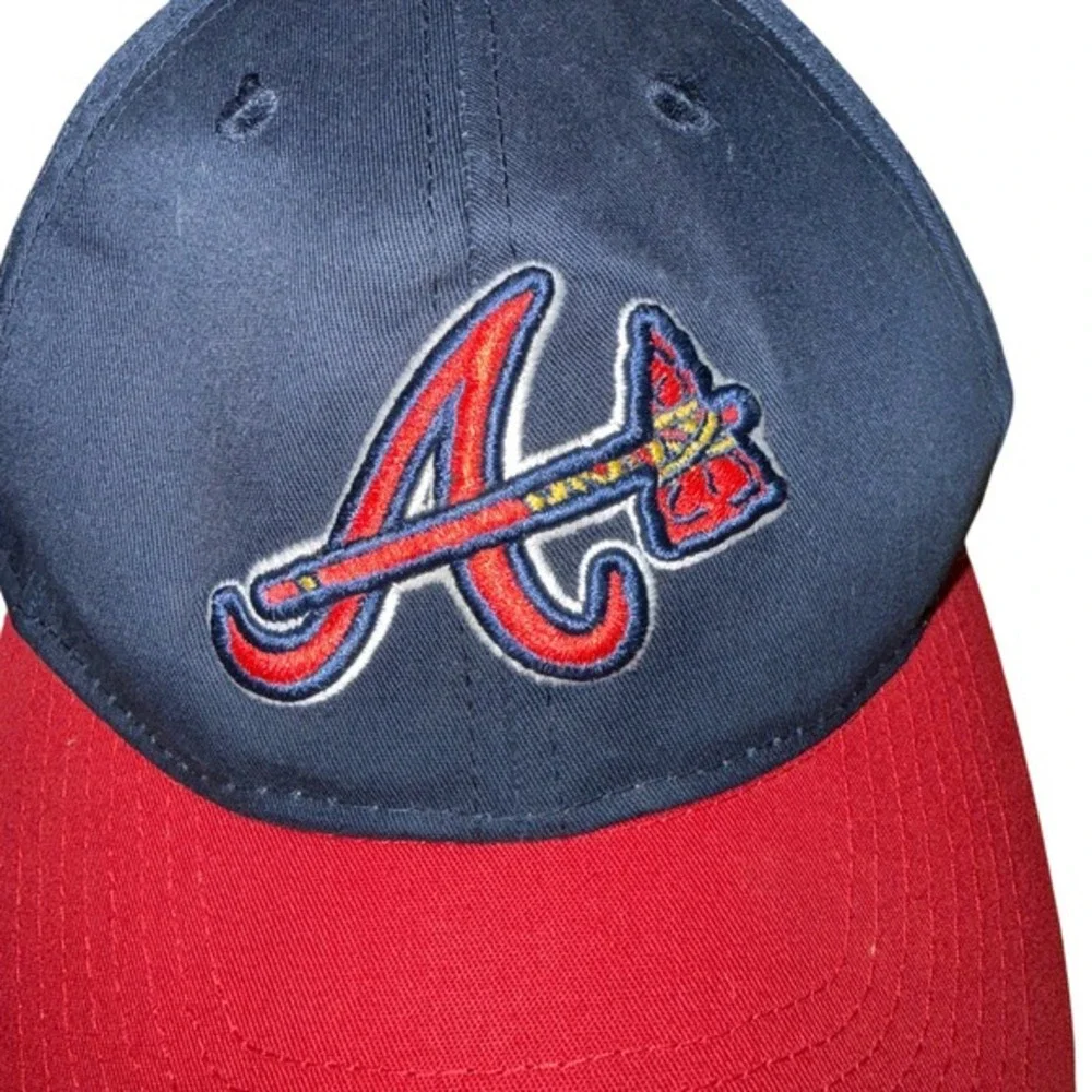 Atlanta Braves Hat Kids Youth Pre-Owned Baseball Cap Navy/Red Adjustable MLB‎